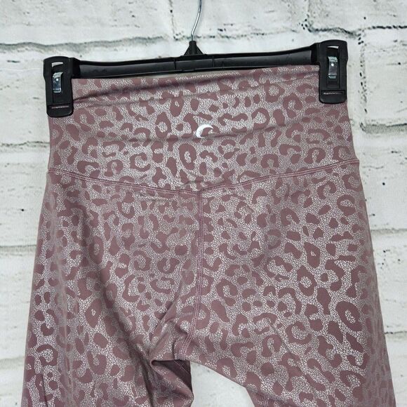 Zyia Mid Rise Cheetah Print Purple Full Length Leggings Womens Size 2 Athleisure - Picture 8 of 9